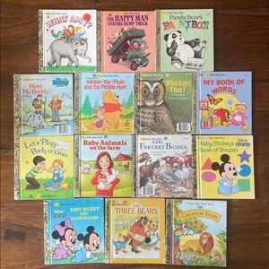 14 Vintage First Little Golden Books 70s 80s -  5.5”x 5.5” Small Tiny Mini Size